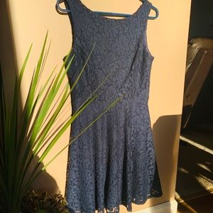 Navy Blue Lace Skater/Fit and Flare Dress